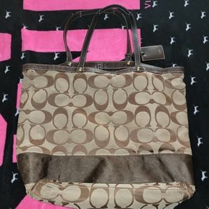 COACH SIGNATURE STRIPE TOTE BAG